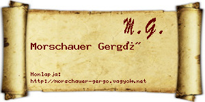 Morschauer Gergő névjegykártya